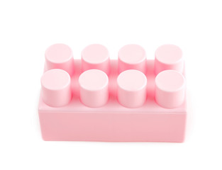 Single toy construction block isolated