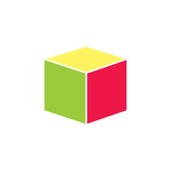 3d cube logo design icon, vector 