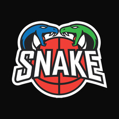 Snake sport logo design template