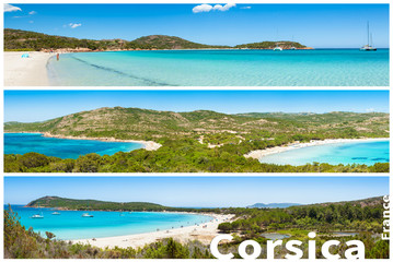 Photo collage of Corsica landscape in France