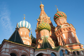 Fototapeta na wymiar St. Basil's Cathedral on Red square in spring day. Moscow, Russia