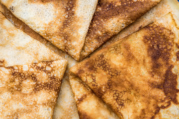 Food background of pancakes close