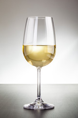 Shiny white wine glass