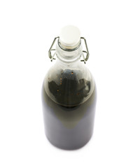Glass bottle filled with liquor
