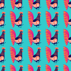 Naklejka premium rooster pattern