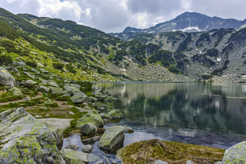 Landscape with Fish Banderitsa lake and Banderishki chukar peak,  Pirin Mountain, Bulgaria