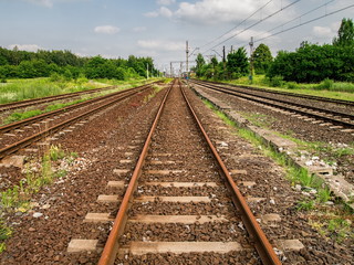 Obraz premium Railway going far away