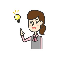 ひらめいた制服姿の女性社員
