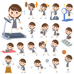 Gray suit business woman Sports & exercise