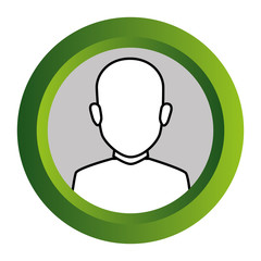 color frame with monochrome contour of faceless half body brunette bald man vector illustration