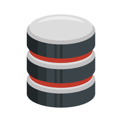 color silhouette of database 3d icon vector illustration