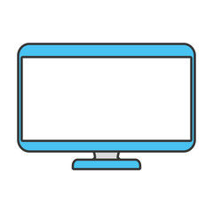 color contour with monitor widescreen vector illustration