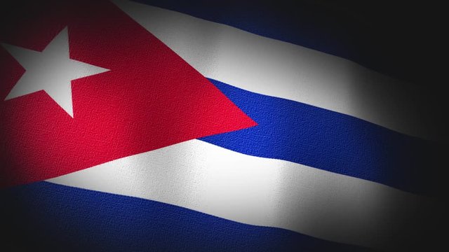 Cuban, Cuba, Flag Canvas Texture - 4K 3D Animation 