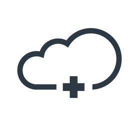 Obraz premium Cloud Computing Concept with Plus Icon