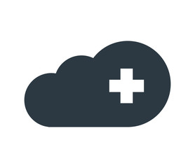 Cloud Computing Concept with Plus Icon