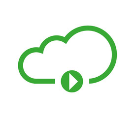 Cloud Computing Concept with Play Icon