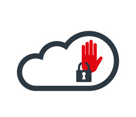 Obraz premium Cloud Computing with Security Icon