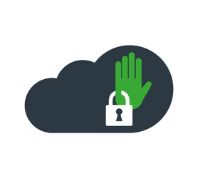 Obraz premium Cloud Computing with Security Icon