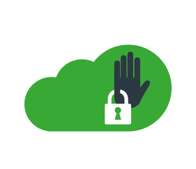 Obraz premium Cloud Computing with Security Icon
