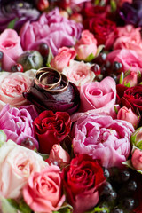 pink and red wedding flowers. floral background