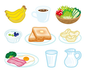 朝食セット　洋食　白バック - Isolated food set for Breakfast