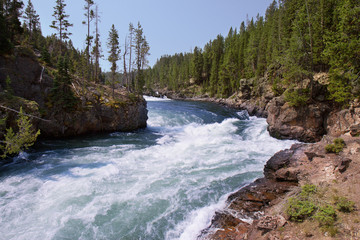 Rushing river in Yellowstone National Park