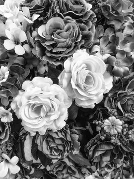Fototapeta Artificial rose gray flower background for your design.