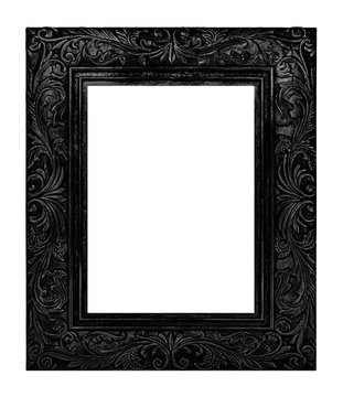 Antique black frame isolated on white background, clipping path