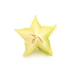 Sliced carambola fruit isolated