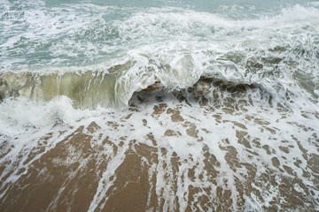 close up sea waves in the South of Thailand in summer