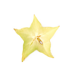 Fototapeta premium Single slice of carambola fruit