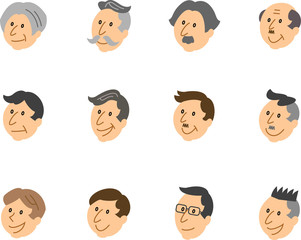 様々な年代の男性
顔
アイコン