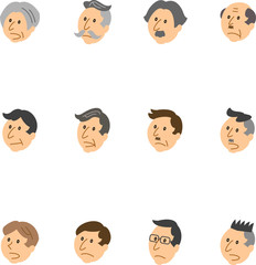 様々な年代の男性
不満顔
アイコン