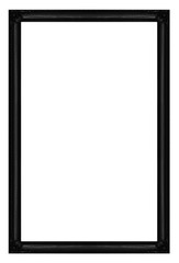 Antique picture black frame isolated on black background, clipping path