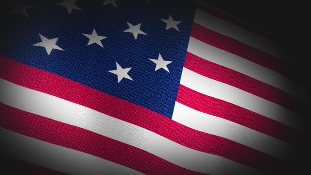 USA American Flag Canvas Texture - 4K 3D Animation 