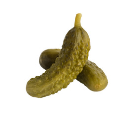 Homemade Pickled Gherkins or Cucumbers Isolated