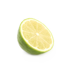 Sliced lime fruit isolated