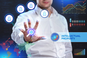 Concept of business security, safety of information from virus, crime and attack. Internet secure system. Protection system. Intellectual property