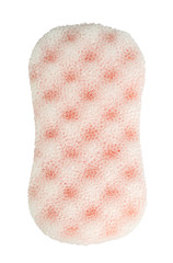 Pink Foam Sponge Isolated on White Background