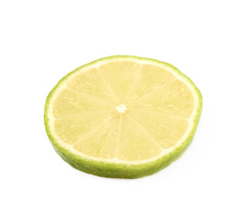 Naklejka na ściany i meble Single slice of a lime fruit
