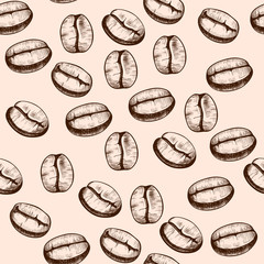 Coffee. Vector seamless pattern. Vintage style