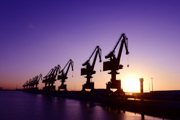 Fototapeta premium Gantry crane in the port