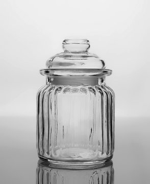 Empty glass jar