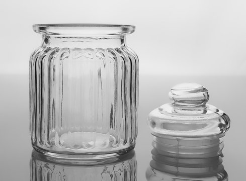 Empty glass jar