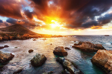 Pacific Ocean coast in California, USA