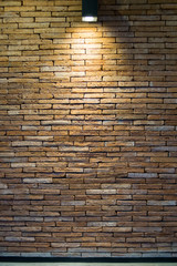 Spotlight at wall brick wall texture background