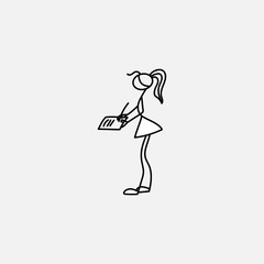 Fototapeta premium Stick figure secretary