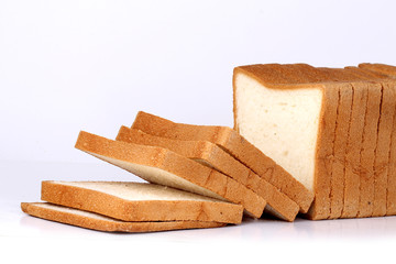 sliced bread isolated on white background