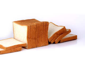 sliced bread isolated on white background