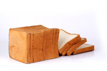 sliced bread isolated on white background